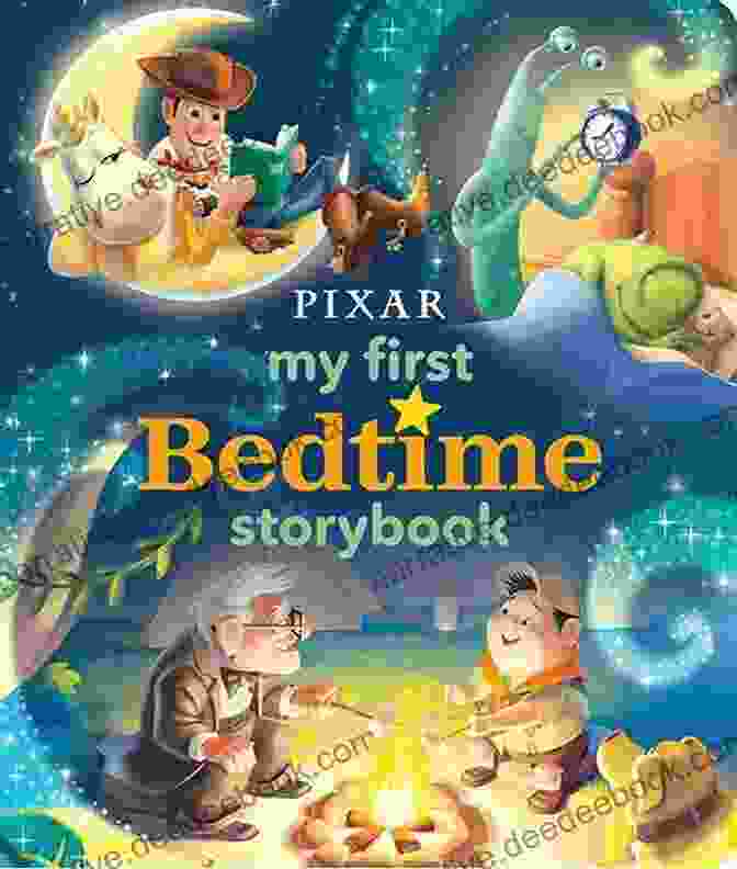 A Colorful Illustration From Disney Pixar's My First Bedtime Storybook Featuring Woody And Buzz Lightyear Surrounded By The Other Toys From Toy Story. Disney*Pixar My First Bedtime Storybook
