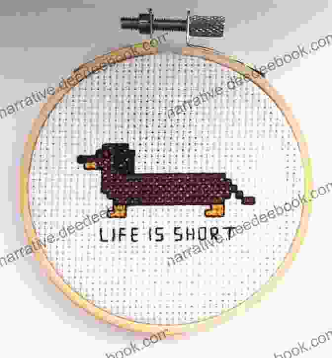A Completed Cross Stitch Pattern Of A Wiener Dog Weiner Dog 4 Cross Stitch Pattern