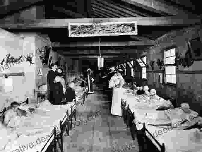 A Crowded Workhouse Ward, With Sick And Elderly People Lying On Wooden Cots. A Woman Is Dying In The Foreground. The Shadows Of London (The Joseph Bridgeman 2)