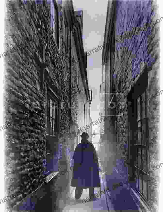 A Mysterious Figure In A Cloak Stands In A Shadowy Alleyway, Surrounded By The Towering Buildings Of Victorian London. The Shadows Of London (The Joseph Bridgeman 2)