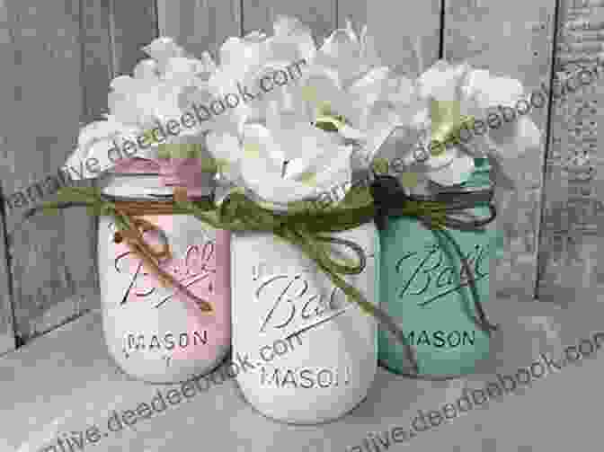 A Photo Of Painted Mason Jar Vases Colourful Fun Embroidery: Featuring 24 Modern Projects To Bring Joy And Happiness To Your Life (Crafts)