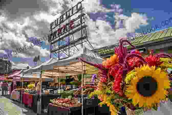A Photograph Of Pike Place Market, A Bustling Public Market In Seattle. Snow In Seattle: A Novel