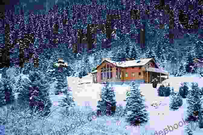 A Snowbound Couple Embracing In Front Of A Cozy Cabin In The Snowy Rocky Mountains Snowbound With The Cowboy (Rocky Mountain Ranch 3)