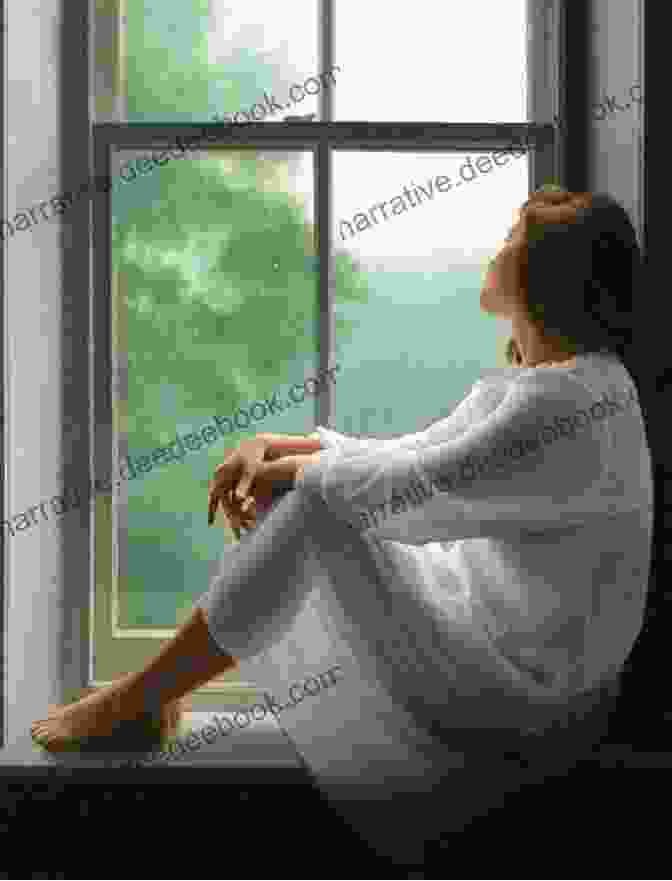 A Woman Sitting By A Window, Gazing Out At The Rain Soaked Cityscape, Her Face A Mixture Of Introspection And Serenity. The Secret Of Rainy Days