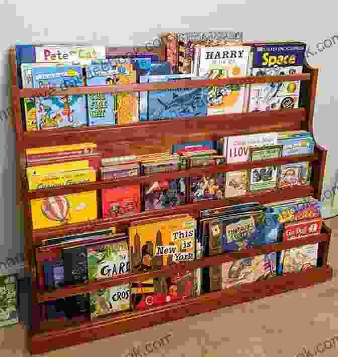 A Wooden Bookshelf Filled With Copies Of Child Verses Of Gardens. A Child S Verses Of Gardens
