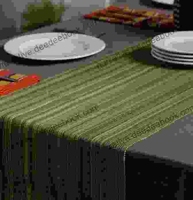 A Woven Table Runner With A Simple Weaving Technique And Stripes Of Color Macraweave: Macrame Meets Weaving With 18 Stunning Home Decor Projects