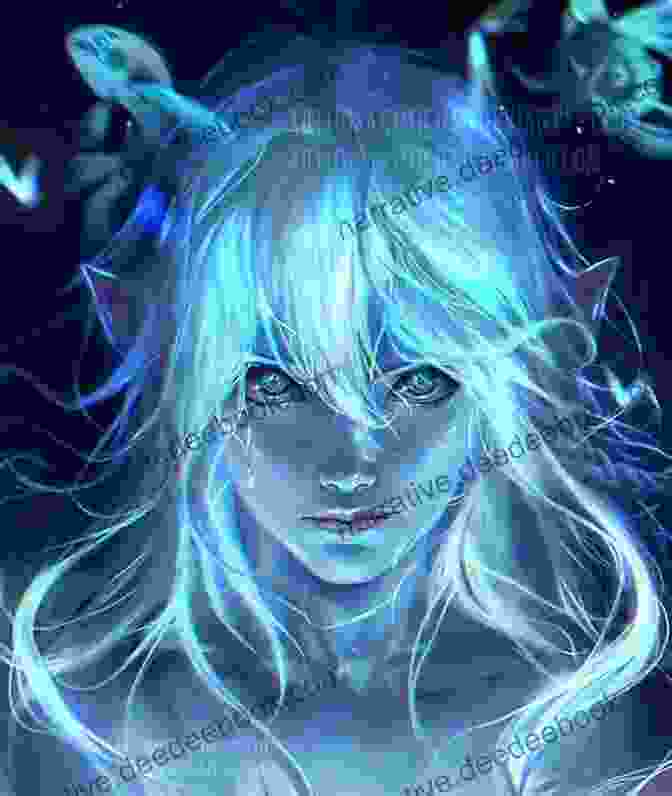 Ash, An Ethereal Spirit With Silver Hair And Glowing Blue Eyes, Hovers Beside Ember, Offering Guidance And Protection. Of Cinder And Bone Kyoko M