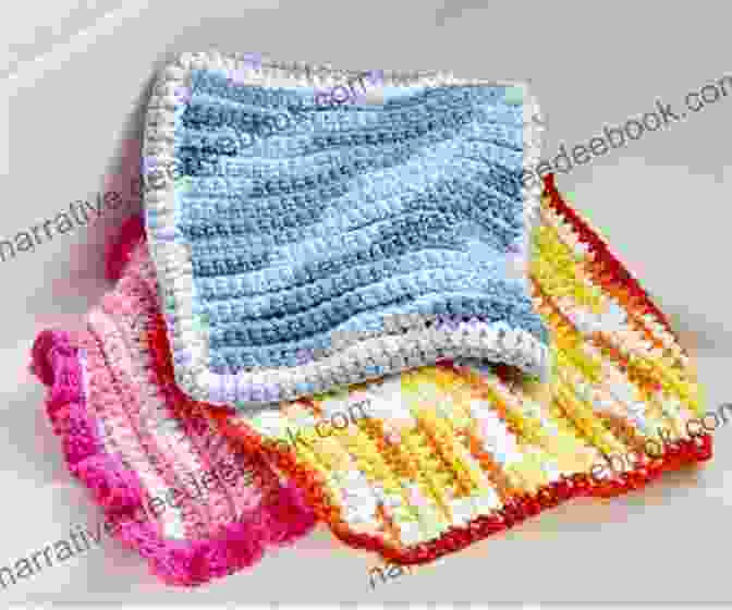 Crocheted Dishcloth Made With Cotton Yarn, Featuring A Simple Mesh Pattern. One Day Crochet: Projects: Easy Crochet Projects You Can Complete In One Day (Easy Crochet Series)