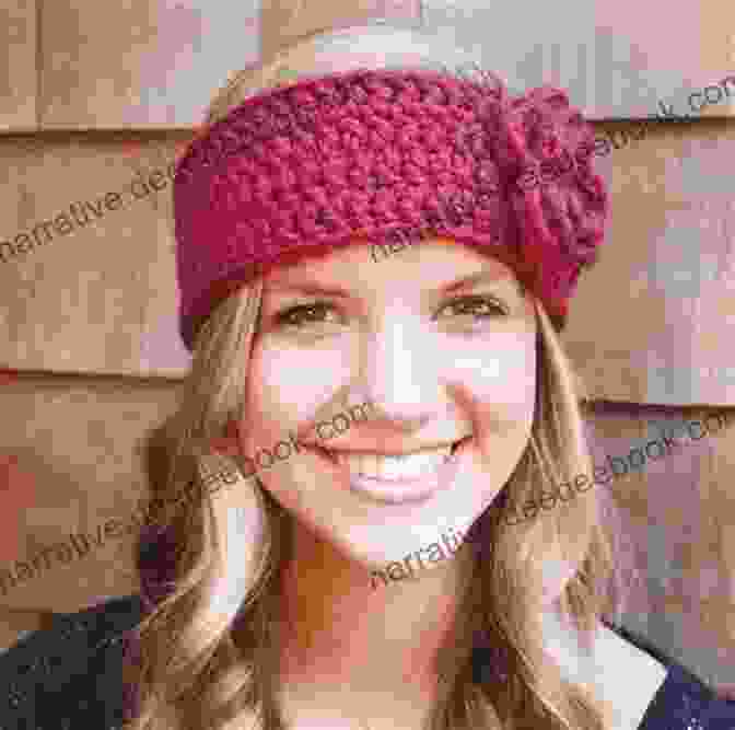 Crocheted Headband Made With Soft, Textured Yarn, Featuring An Intricate Lace Pattern. One Day Crochet: Projects: Easy Crochet Projects You Can Complete In One Day (Easy Crochet Series)