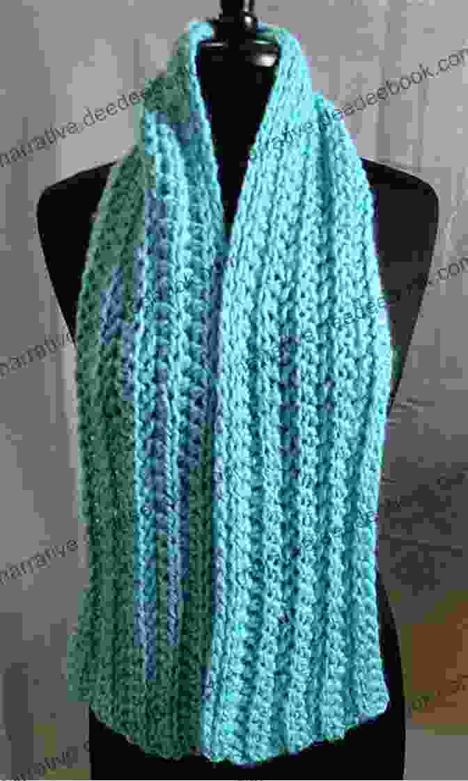 Simple Scarf Made With Soft, Bulky Yarn, Featuring A Ribbed Double Crochet Pattern. One Day Crochet: Projects: Easy Crochet Projects You Can Complete In One Day (Easy Crochet Series)